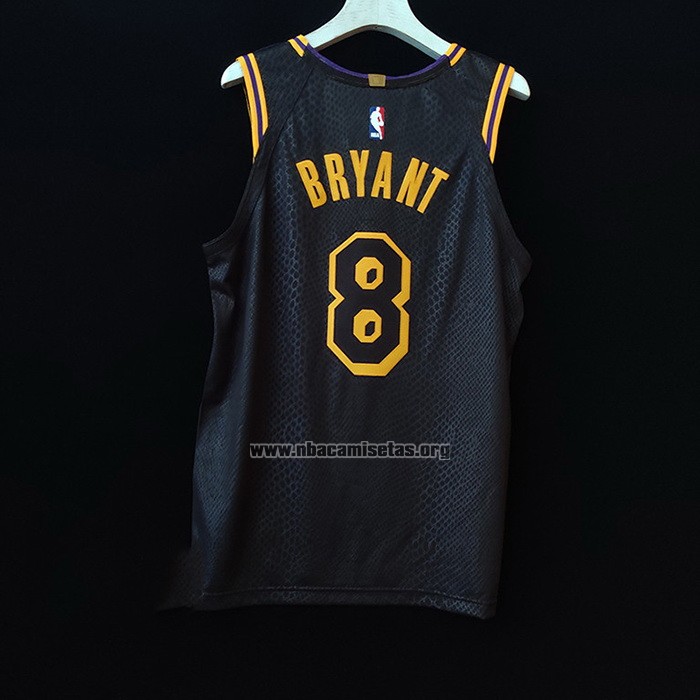 Camiseta Los Angeles Lakers Kobe Bryant NO 8 Black Mamba Autentico Negro